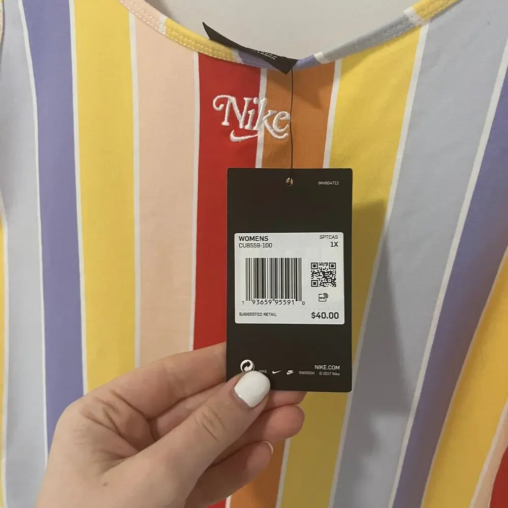 NEW Nike Rainbow Stripe Bodysuit Size 1X